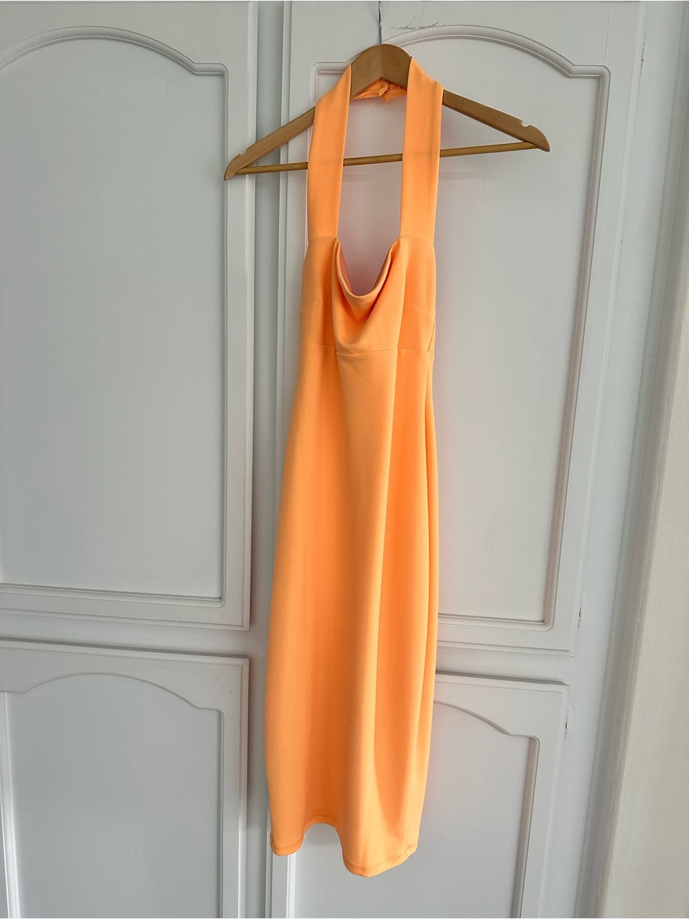 Nookie Peach-Orange Backless Halter Dress - Picture 2 of 8